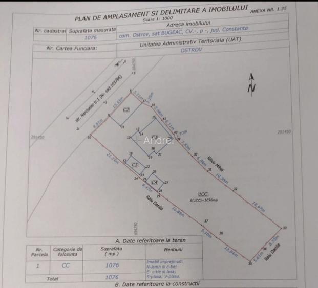 Teren intravilan Bugeac, Constanta 1076 mp