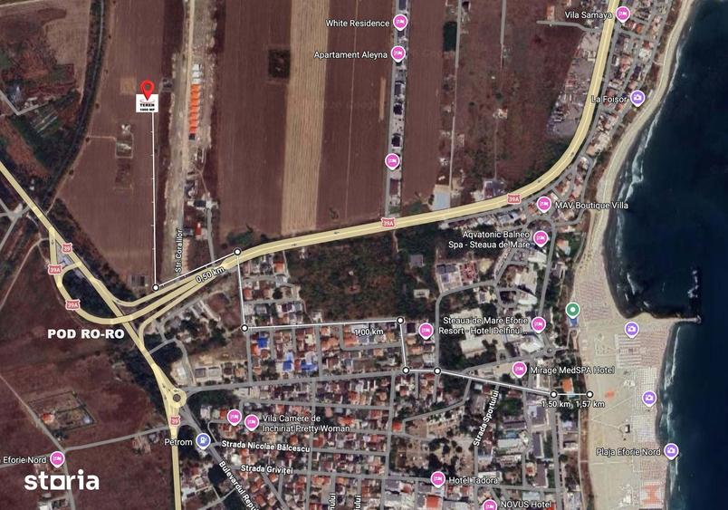 Teren intravilan 1000 mp Eforie Nord langa Pod RORO - 1
