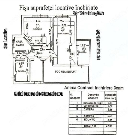 Apartament cu 2 camere semidecomandat în Capitale
