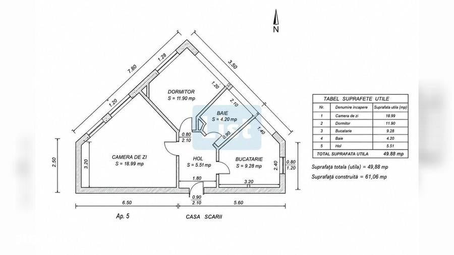 Apartament cu 2 camere decomandat în Dudașu