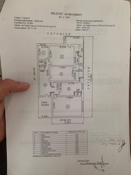 Apartament cu 3 camere decomandat în Central
