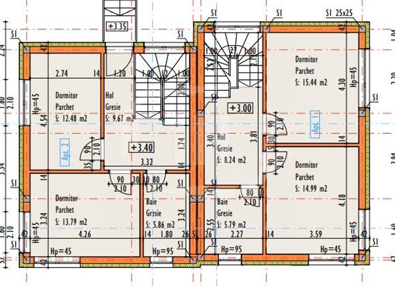 Duplex cu 4 camere cu Canalizare în Dâmbul Rotund