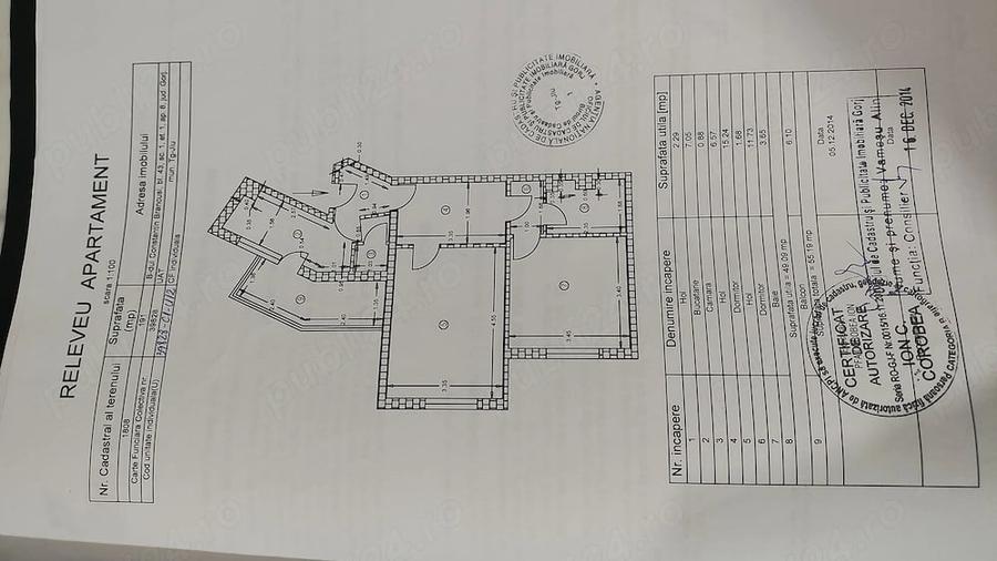 Apartament cu 2 camere decomandat în Central