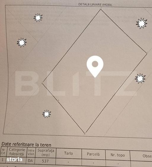 Teren de 537 mp, în Burdujeni