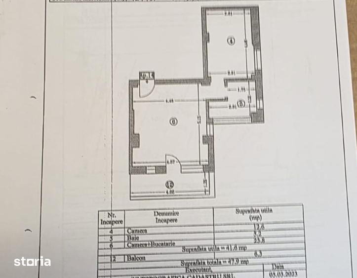 Apartament cu 2 camere în Nord