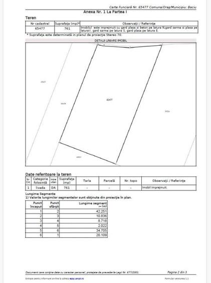 Teren Construcții intravilan de 761 mp, în Baciu