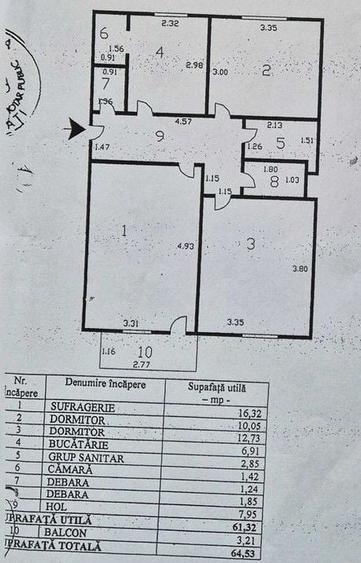 Apartament cu 3 camere decomandat în Mazepa 1