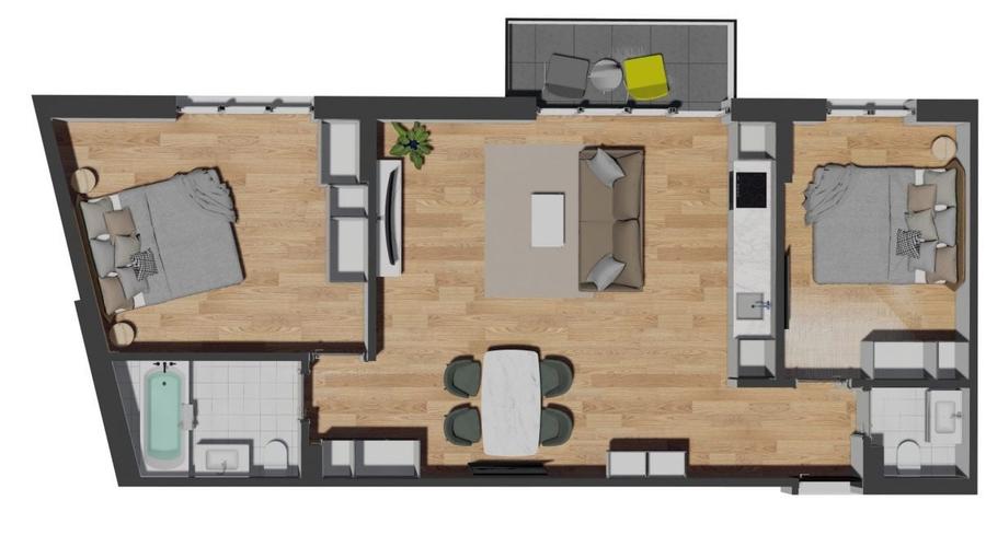 Apartament cu 3 camere semidecomandat în Florești — fotografia 1