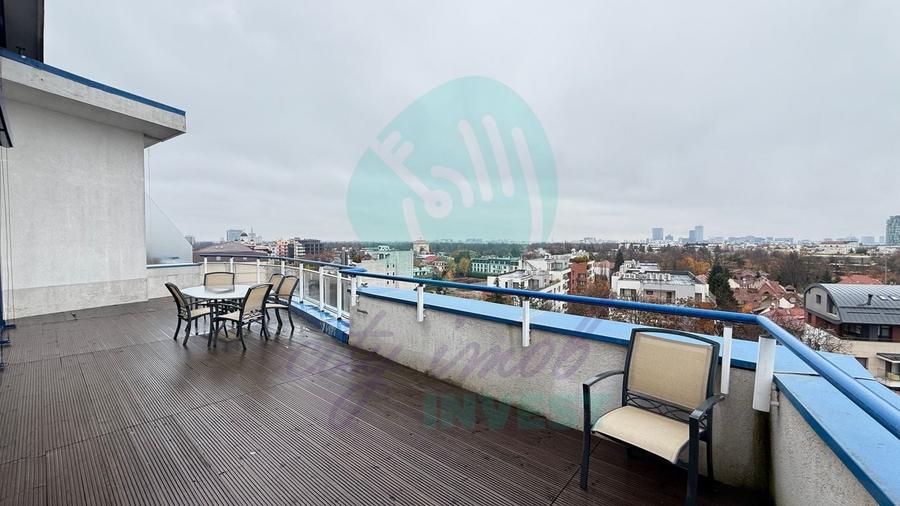 Penthouse cu 2 camere semidecomandat, mobilat în Aviatorilor