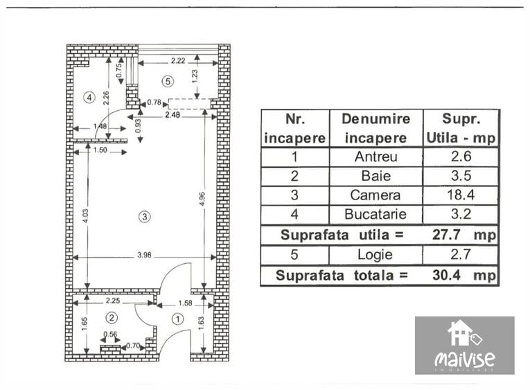 Garsonieră semidecomandată în Noua