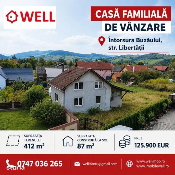 Casă cu 4 camere cu Teren 892 Mp în Întorsura Buzăului