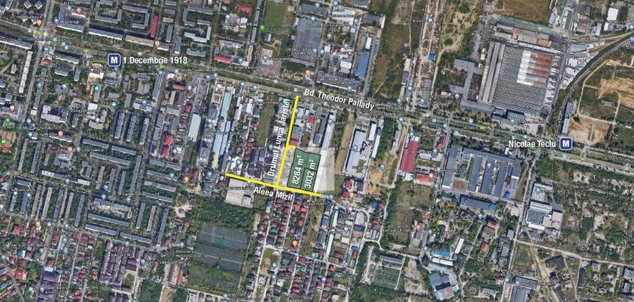 Teren Construcții intravilan de 8284 mp, în Theodor Pallady