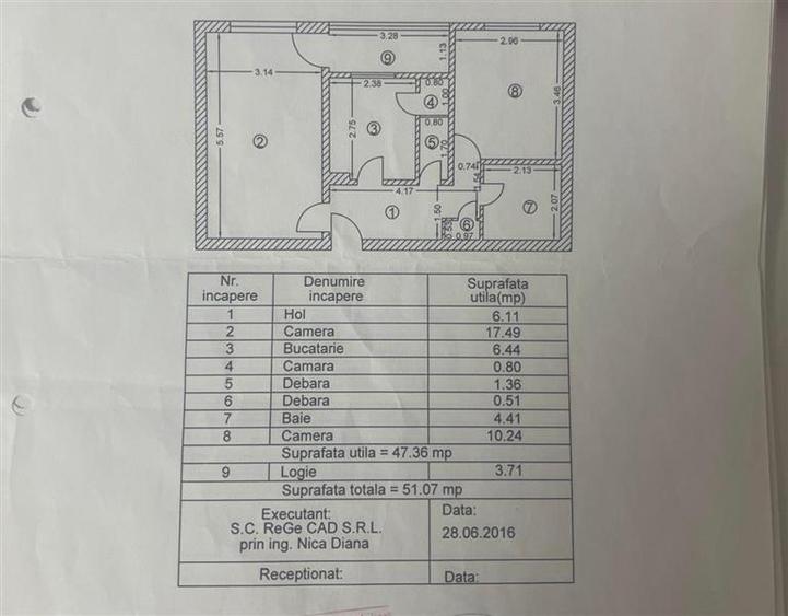 Apartament cu 2 camere decomandat în Sebastian