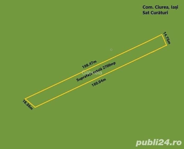 Teren de 2700 mp, în Curături