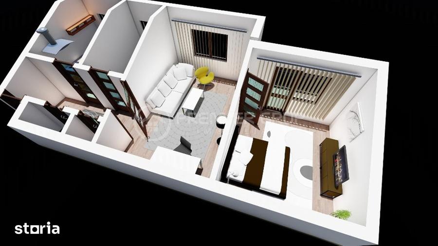 Apartament cu 2 camere nedecomandat în Tudor Vladimirescu