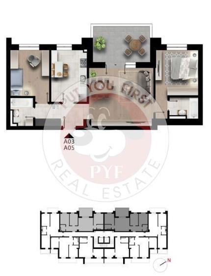 Apartament cu 3 camere semidecomandat în Militari