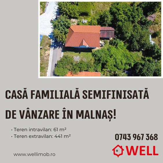 Casă cu 3 camere cu Teren 502 Mp în Malnaș