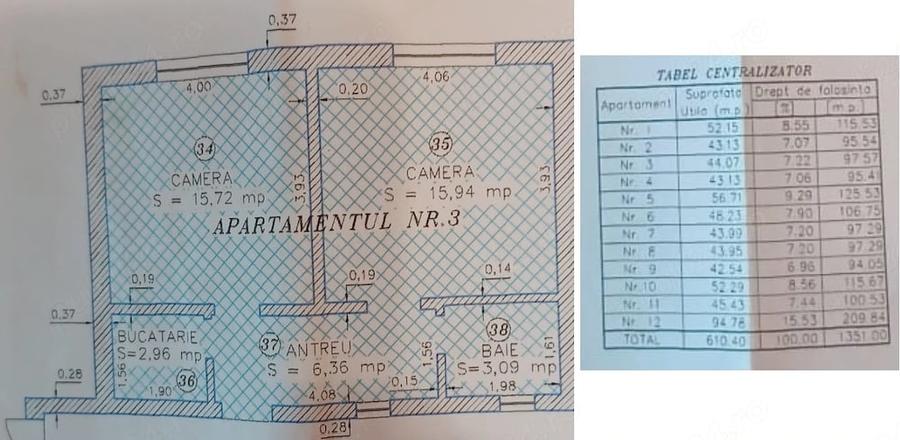 Apartament cu 2 camere decomandat în Bucovăț (Remetea Mare)