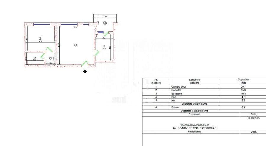 Apartament 2 camere cu suprafete generoase in complexul Green Garden. - 7