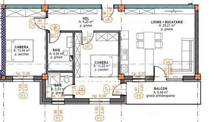 Apartament cu 3 camere semidecomandat în Iris