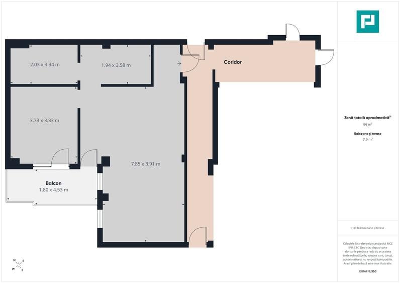 Apartament cu 2 camere în Iosia