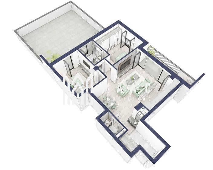 Apartament 3 camere | Balcoane/Terase 31.8 mp | Turnisor - 6