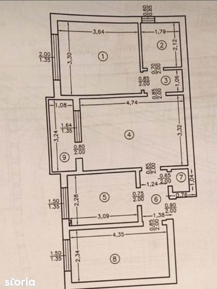 Apartament cu 3 camere semidecomandat în Podu Roș