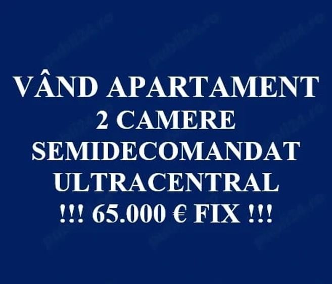 Apartament cu 2 camere semidecomandat în Central