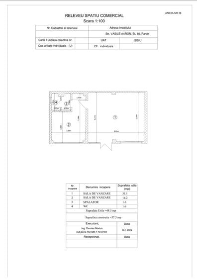 Spațiu comercial, de 48.5 mp, în Vasile Aaron