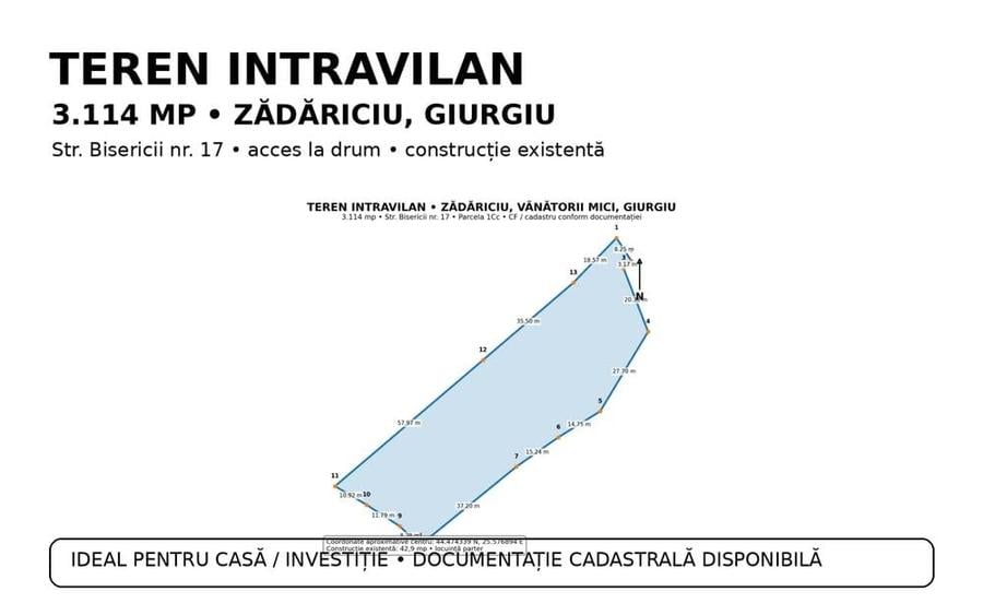Teren de 3114 mp, în Exterior Vest