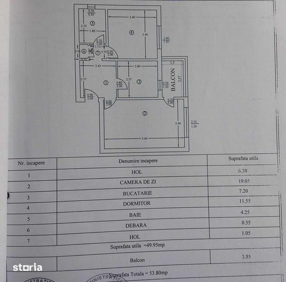 Apartament cu 2 camere decomandat în Central