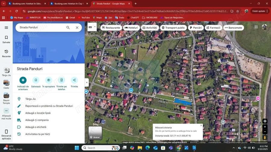 Teren de 1369 mp, în Vest