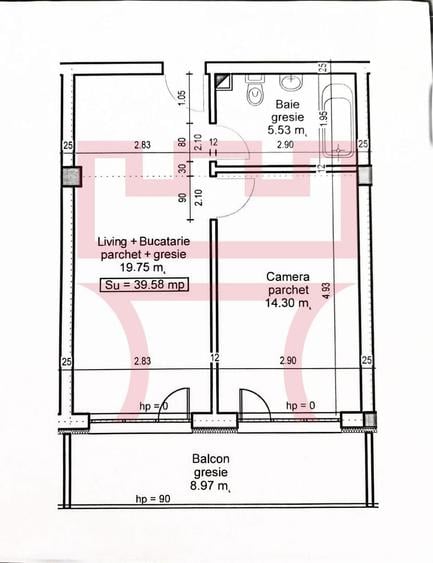 Apartament cu 2 camere semidecomandat în Florești