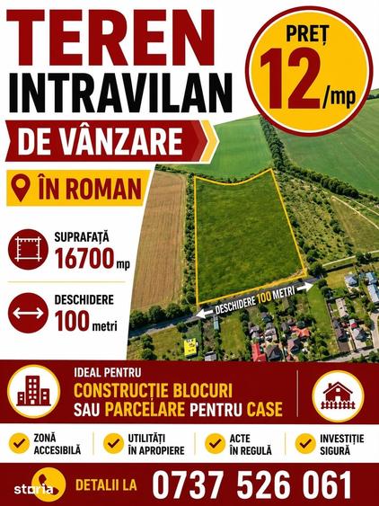 Teren de 16700 mp, în Central