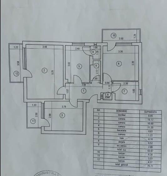 Apartament cu 3 camere decomandat în Aviației