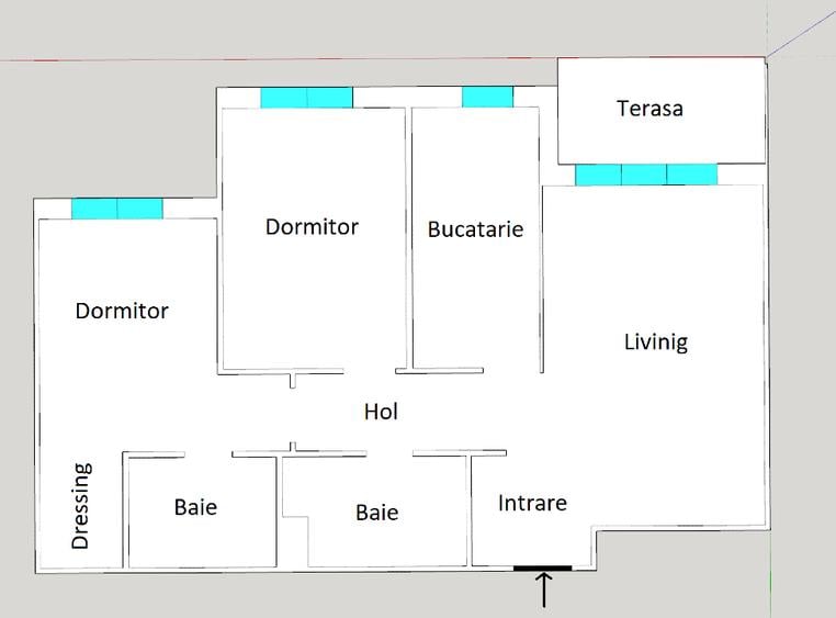 Apartament cu 3 camere semidecomandat, mobilat în Lipovei