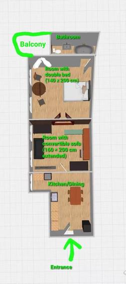 Apartament cu 2 camere nedecomandat în Central
