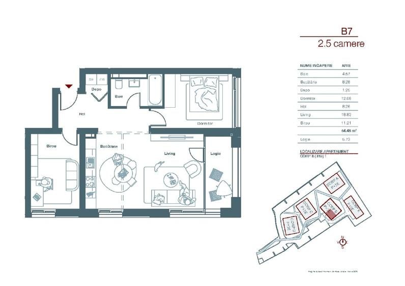 Apartament cu 3 camere decomandat în Lipovei