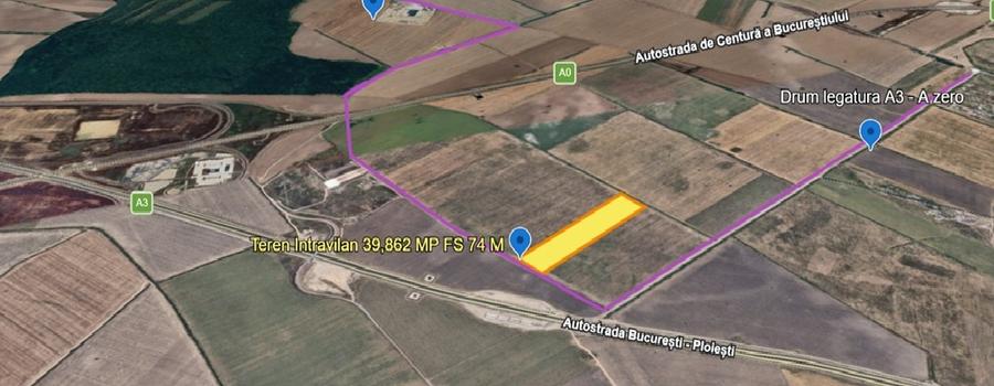 Teren agricol intravilan de 39862 mp, în Ștefăneștii de Jos
