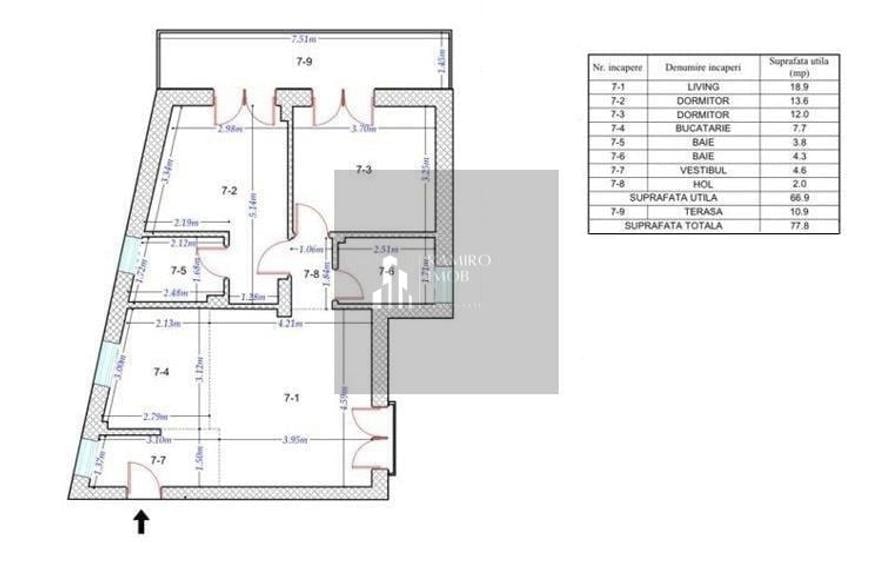 Apartament cu 3 camere decomandat în Drumul Găzarului