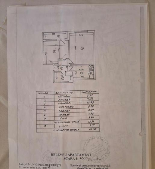 Apartament cu 2 camere decomandat în Cantemir