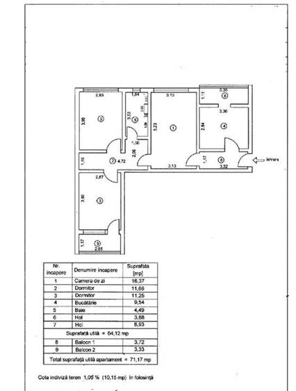 Apartament cu 3 camere semidecomandat în Viziru 1