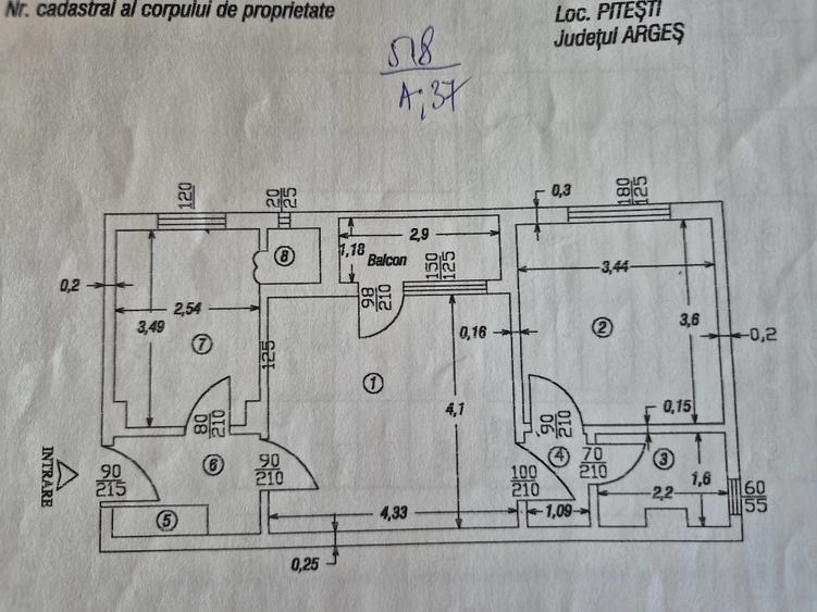 Apartament cu 2 camere semidecomandat în Găvana