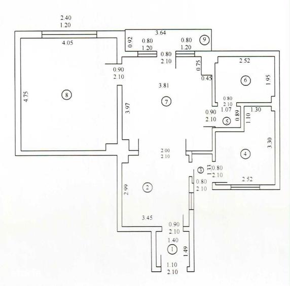 Apartament cu 2 camere semidecomandat în Gara de Nord