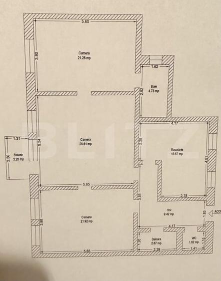 Apartament cu 3 camere semidecomandat, mobilat în P-ța Maria