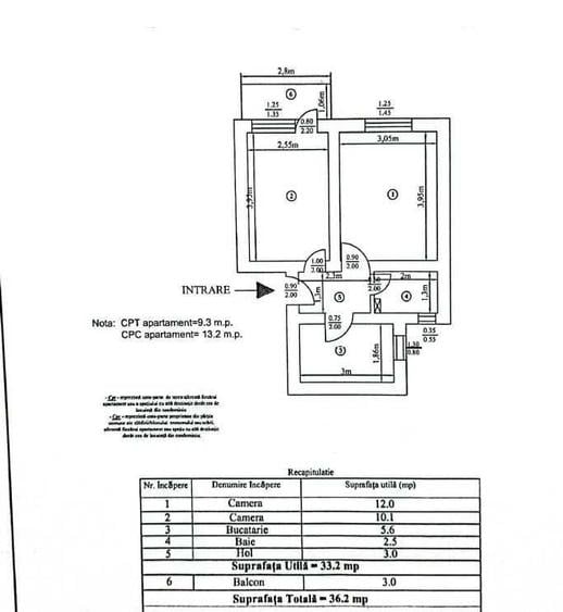 Apartament cu 2 camere decomandat în Mărăței
