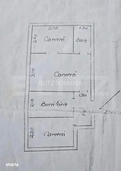 Apartament 3 camere, 44.35 mp, zona Bucium