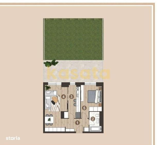 Apartament cu 2 camere în Central