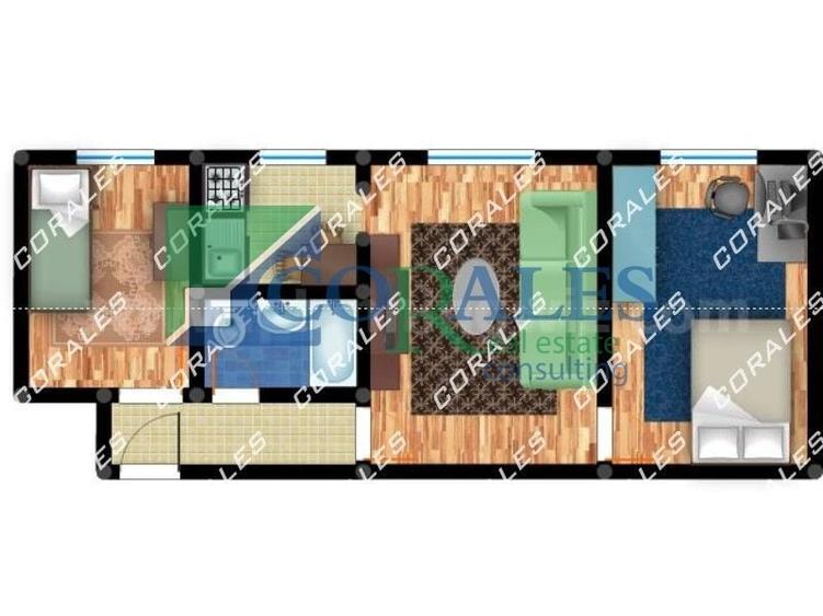 Apartament cu 3 camere nedecomandat, mobilat în Șagului