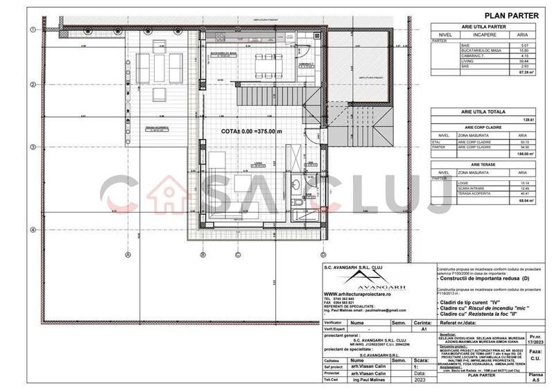 Casă individuală cu 4 camere cu Canalizare în Baciu